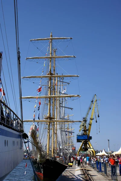 Port Constanta Roménia Maio 2014 Veleiros Que Participam Competição Black — Fotografia de Stock