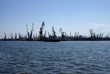 Port Constanta, Romanya - 25 Mayıs 2014. Karadeniz'in batı kıyısında yer alan Port Constanta.