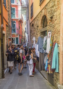 Corniglia, Cinque Terre, İtalya - 26 Haziran 2015. Corniglia Köyü, Cinque Terre region, La Spezia, İtalya. 