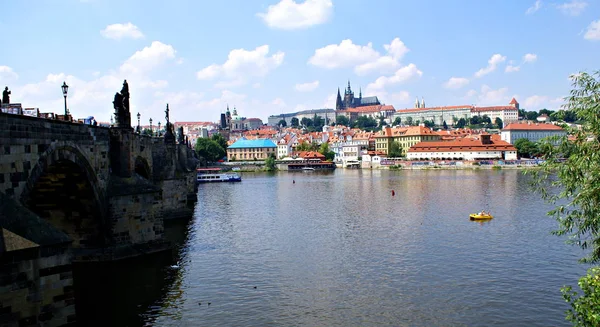 Prague République Tchèque Juillet 2014 Prague Sur Rivière Vltava Une — Photo