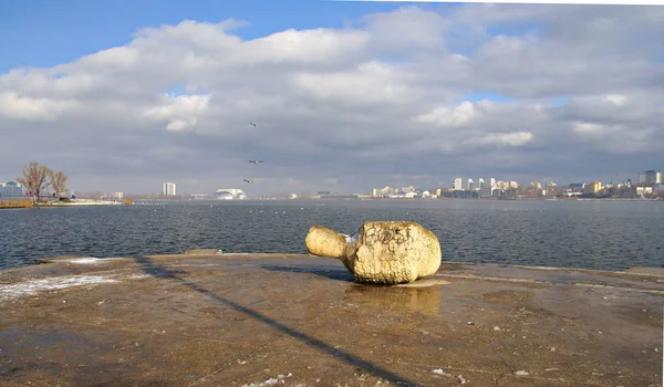 Constanta Rumania Diciembre 2014 Paisaje Frío Silencioso Invierno Lago Tabacarie — Foto de Stock