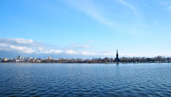 Constanta Rumania Diciembre 2014 Paisaje Frío Silencioso Invierno Lago Tabacarie — Foto de Stock