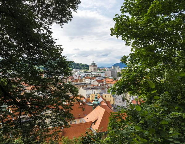 Ljubljana Eslovénia Junho 2015 Vista Aérea Sobre Cidade Liubliana Partir — Fotografia de Stock