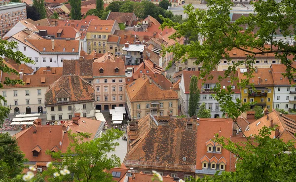 Ljubljana Slovenia June 2015 Aerial View Ljubljana City Ljubljana Castle — Stock Photo, Image