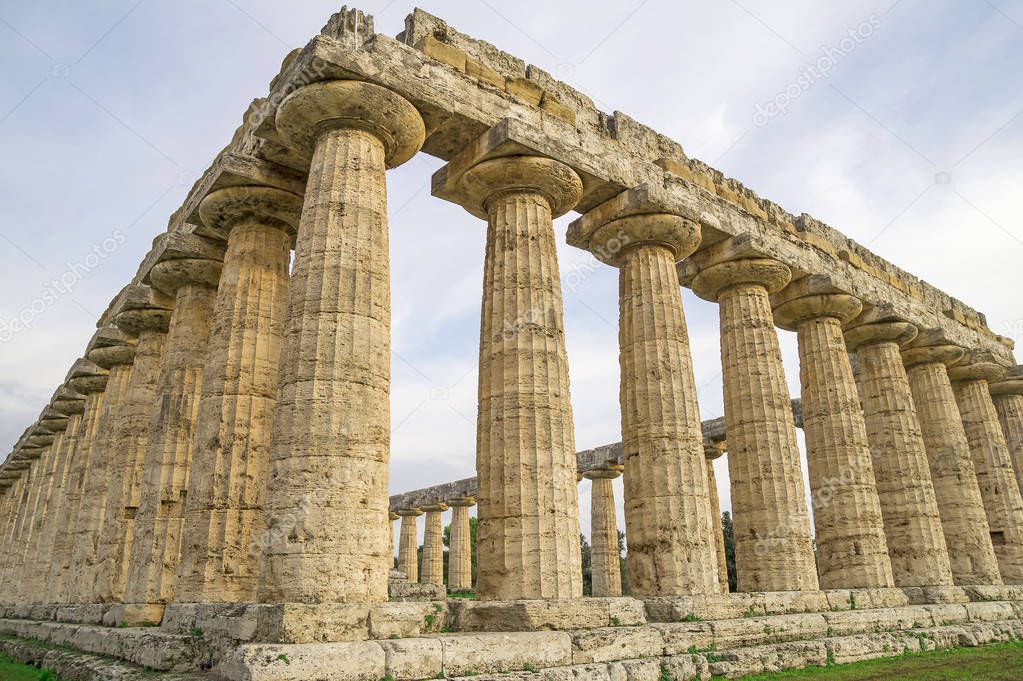 Greek Temples of Paestum - UNESCO World Heritage Site, with some of the most well-preserved ancient Greek temples in the world. It's about three temples of Hera, Poseidon and Ceres in Paestum ,Italy. 