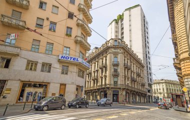 Torino, İtalya - 29 Haziran 2015. Via S. Francesco d'Assisi torino şehir Regus Torino Şehir merkezi ile , İtalya.