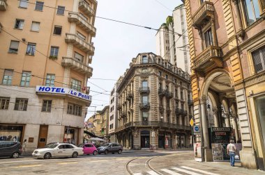 Torino, İtalya - 29 Haziran 2015. Via S. Francesco d'Assisi torino şehir Regus Torino Şehir merkezi ile , İtalya. 