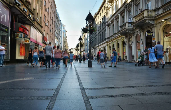 Belgrade Serbia Julio 2017 Calle Knez Mihailova Calle Prince Michael — Foto de Stock