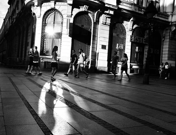 Knez Mihailova Caddesi Veya Belgrad Kentinin Eski Caddesi Ünlü Turistlerden — Stok fotoğraf