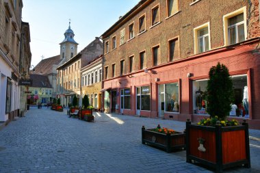 Brasov, Romanya-Mayıs, 2018. Brasov eski kent, Brasov şehir, Romanya inanılmaz turistler cazibe.
