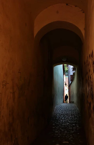 Brasov Romania May 2018 Rope Street Unique Atmosphere Amazing Old — Stock Photo, Image