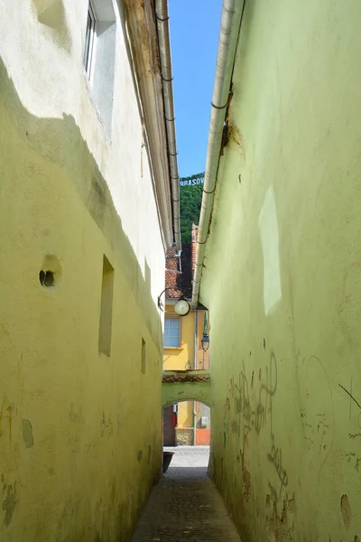 Brasov Romania May 2018 Rope Street Unique Atmosphere Amazing Old — Stock Photo, Image