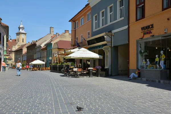 Brasov Roemenië Mei 2018 Oude Stad Van Brasov Verbazingwekkende Toeristen — Stockfoto