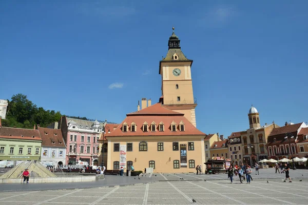 Brasov Romania May 2018 Brasov Council Square Amazing Tourists Attraction — Stock Photo, Image