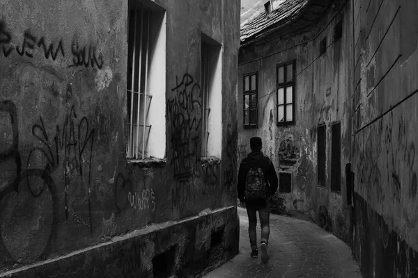 Brasov Romanya Mayıs 2018 Alecu Russo Street Benzersiz Bir Atmosfer — Stok fotoğraf