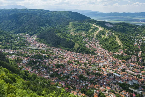 View Old Town Brasov Mountain Tampa Transylvania Romania — Stock Photo, Image