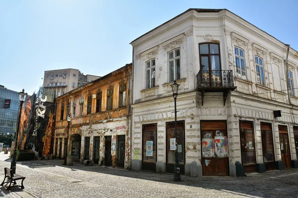 Bukurešť Rumunsko Září 2017 Gabroveni Street Architektonický Soubor Okrese Lipscani — Stock fotografie