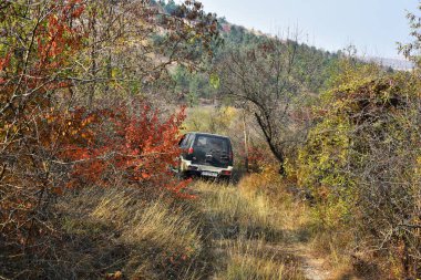 Targusor, Dobrogea, Romanya - 21 Ekim 2018. Dobrogea arazi Rekreasyon ve off road gezisi , Romanya