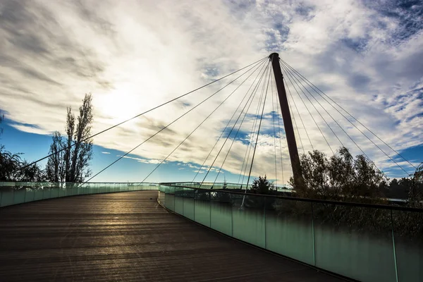 Hängebrücke Drumul Taberei Park Auch Moghioros Park Genannt Bukarest Rumänien — Stockfoto