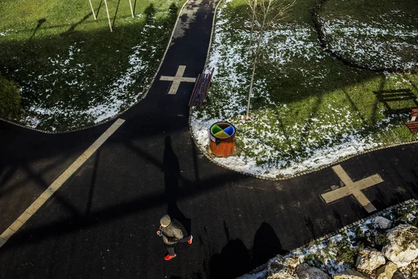 Bukarest Rumänien Dezember 2018 Parkallee Von Der Hängebrücke Drumul Taberei — Stockfoto