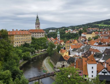 Cesky Krumlov, ortaçağ kasabasında benzersiz: Bohemia, Çek Cumhuriyeti, Vltava Nehri şaşırtıcı 