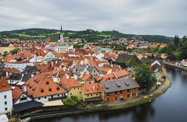Cesky Krumlov, ortaçağ kasabasında benzersiz: Bohemia, Çek Cumhuriyeti, Vltava Nehri şaşırtıcı 