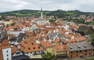 Ortaçağdan kalma şehir Cesky Krumlov ve Vltava Nehri, Çek Cumhuriyeti