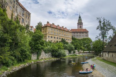 Cesky Krumlov, Çek Cumhuriyeti - Ağustos 21, 2016.Cesky Krumlov, inanılmaz Ortaçağ kasabasında benzersiz: Bohemia, Çek Cumhuriyeti 