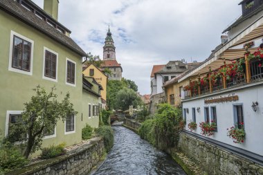 Cesky Krumlov, Çek Cumhuriyeti - Ağustos 21, 2016.Cesky Krumlov, inanılmaz Ortaçağ kasabasında benzersiz: Bohemia, Çek Cumhuriyeti 