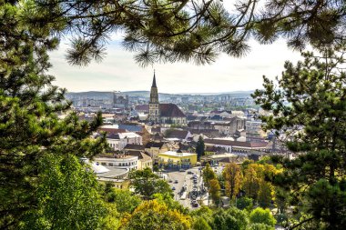 Cluj Napoca view from Cetatuie on a autumn day clipart