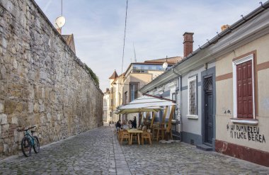 Cluj, Transilvania, Romanya - 22 Ekim 2016. Potaissa Street Cluj Eski Şehir, Romanya.  