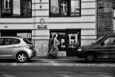 Krakow, Polonya - 2 Eylül 2016. Cadde görünümü, Krakow, Polonya.