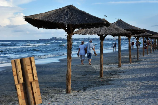 Mamaia Okręg Konstanca Rumunia Lipca 2018 Lato Relaks Blue Beach — Zdjęcie stockowe