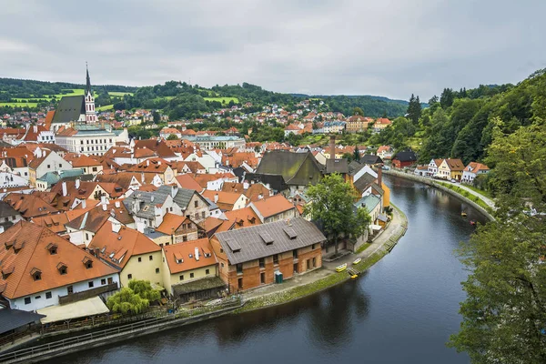 Cidade Medieval Cesky Krumlov Rio Vltava República Checa — Fotografia de Stock