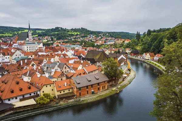 Medeltida Staden Cesky Krumlov Och Vltava Floden Tjeckien — Stockfoto