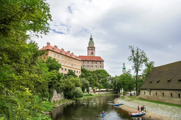 Cesky Krumlov, Çek Cumhuriyeti - Ağustos 21, 2016.Cesky Krumlov, inanılmaz Ortaçağ kasabasında benzersiz: Bohemia, Çek Cumhuriyeti 