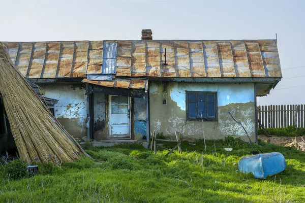 Casa Abandonada Aldeia Piscatória Mila Danúbio Delta Roménia — Fotografia de Stock