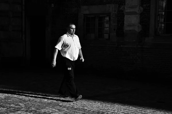 Gdansk Polen Juli 2018 Straat Fotografie Met Licht Schaduw Mensen — Stockfoto