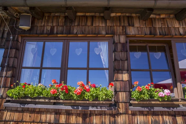 Ventana Casa Campo Alpina Tirol Austria — Foto de Stock