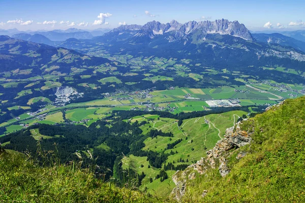 Summit Panoramic View Kitzbuhel Peak Tirol Alpen Mountains — Stockfoto