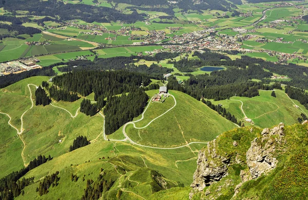 Szczyt Panoramiczny Widok Kitzbuhel Peak Tirol Góry Alp — Zdjęcie stockowe