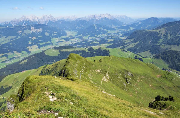 Summit Panoramautsikt Från Kitzbuhel Peak Tirol Alperna Mountains — Stockfoto