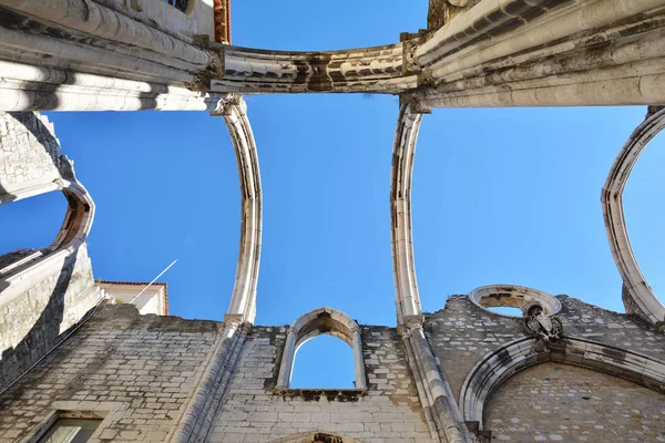 Lisboa Portugal Octubre 2018 Detalle Las Ruinas Iglesia Del Carmo — Foto de Stock
