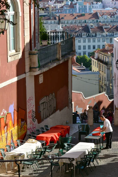 Lisboa Portugal Octubre 2017 Vista Calle Casco Antiguo Lisboa Atracción — Foto de Stock