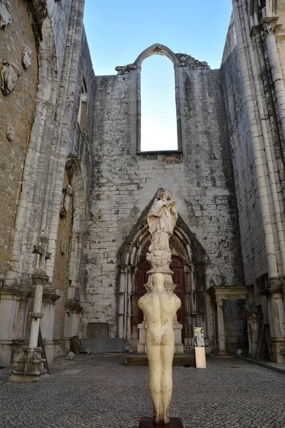 Lisbon Portugal October 2018 Ruins Carmo Church Amazing Tourists Attraction — Stock Photo, Image