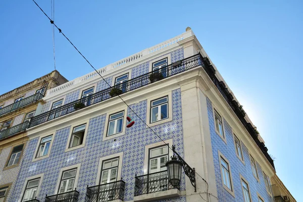 Bâtiments Historiques Avec Façades Recouvertes Carreaux Céramique Portugais Peints Chiado — Photo