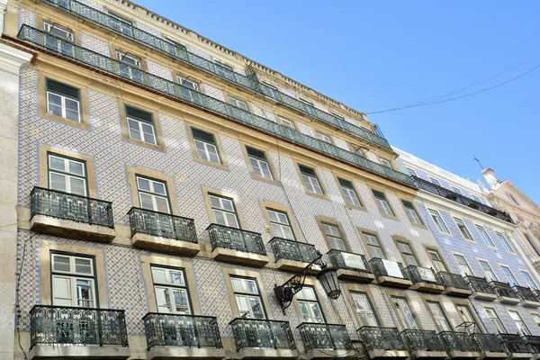 Historische Gebouwen Met Gevels Bedekt Met Beschilderde Portugese Keramische Tegels — Stockfoto