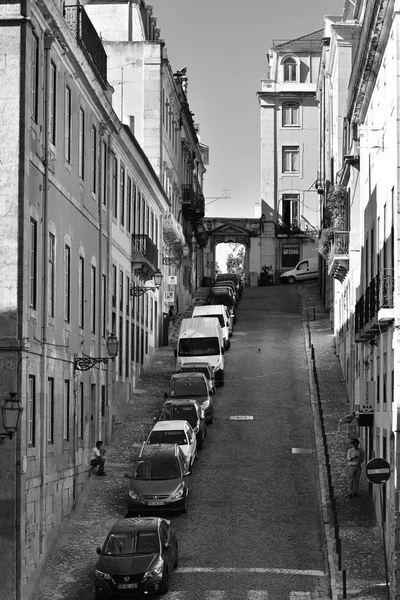 Λισαβόνα Πορτογαλία Οκτώβριος 2017 Θέα Στο Δρόμο Στην Παλιά Πόλη — Φωτογραφία Αρχείου