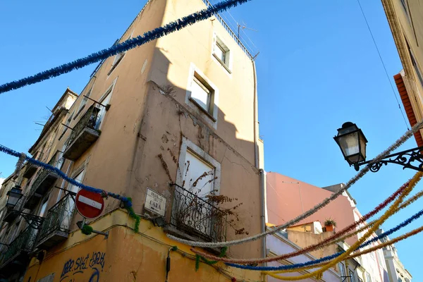 Lissabon Portugal Oktober 2017 Typische Straat Belem Oude Binnenstad Van — Stockfoto