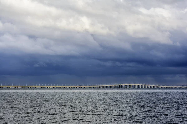 Vasco Gama Brug Rivier Taag Gezien Vanaf Park Nation Lissabon — Stockfoto